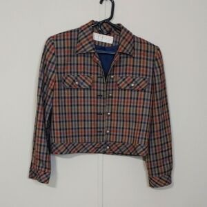 VTG Doncaster Wool Blazer Women's Plaid Sport Coat, Women's Size 8